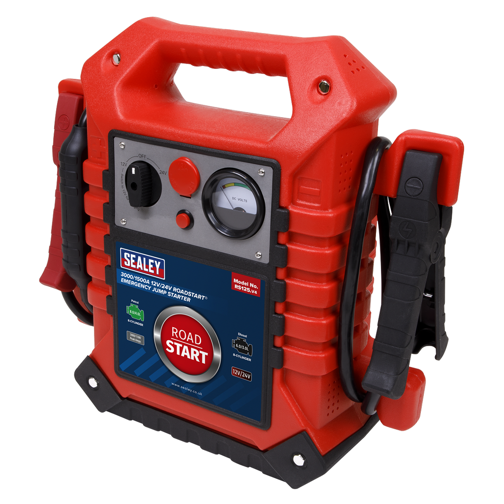 12/24V Emergency Jump Starter 3000/1500 Peak Amps RS125