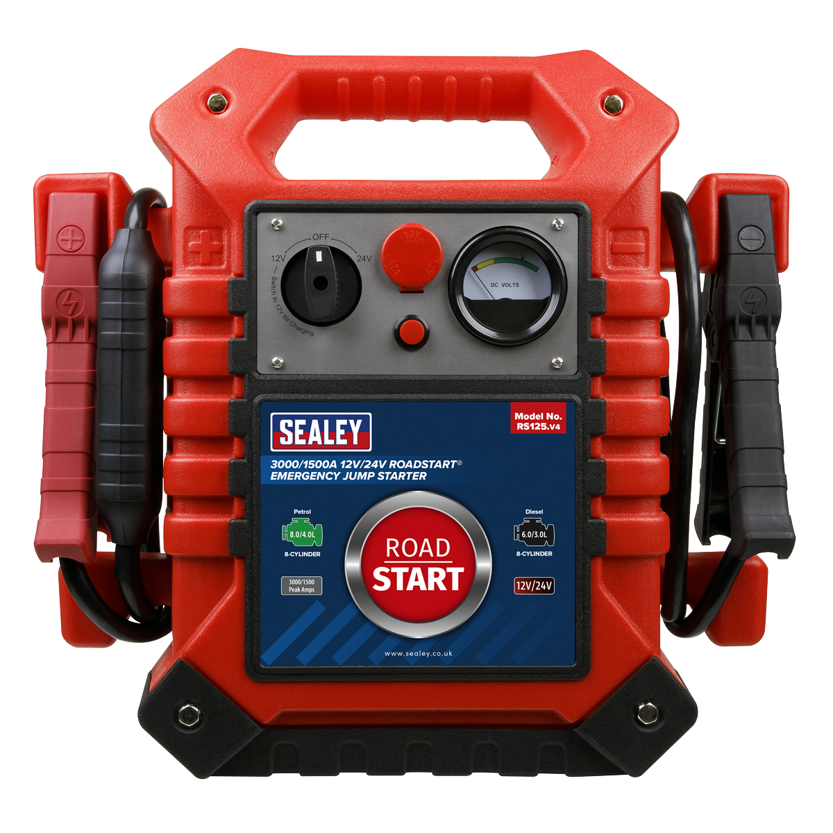 12/24V Emergency Jump Starter 3000/1500 Peak Amps RS125