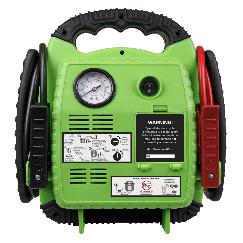 12V RoadStart® Emergency Jump Starter with Air Compressor 900 Peak Amps RS1322HV