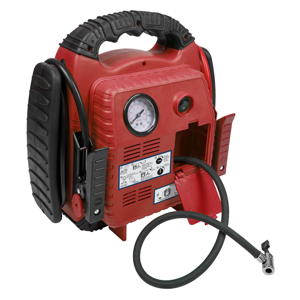 12V RoadStart® Emergency Jump Starter with Air Compressor 900 Peak Amps RS132