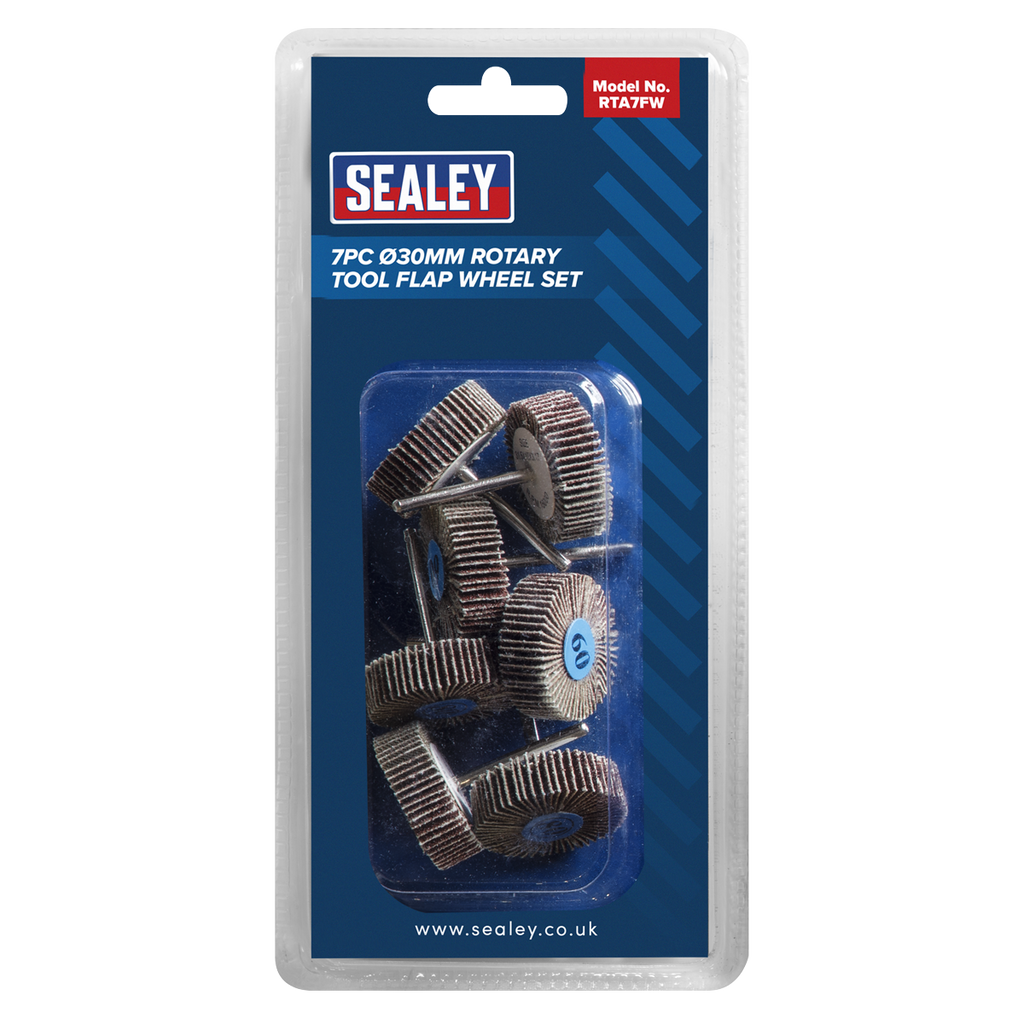 Rotary Tool Abrasive Flap Wheel Set 30mm 7pc RTA7FW