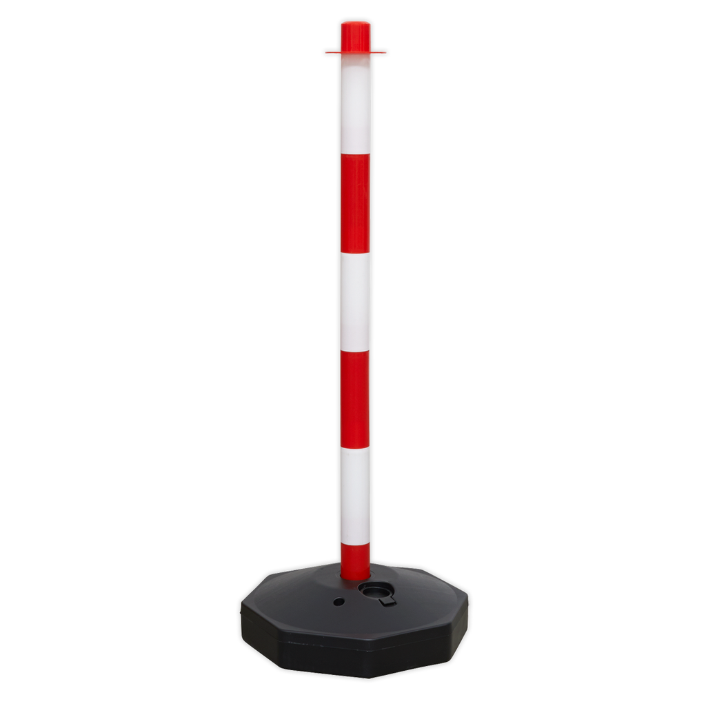 Red/White Post with Base RWPB01