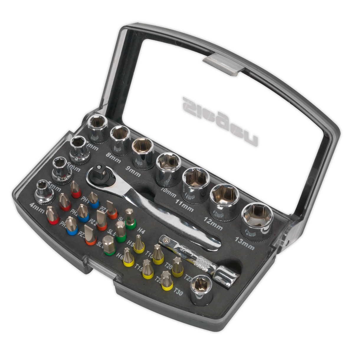 Socket & Bit Set 1/4"Sq Drive 31pc S01036