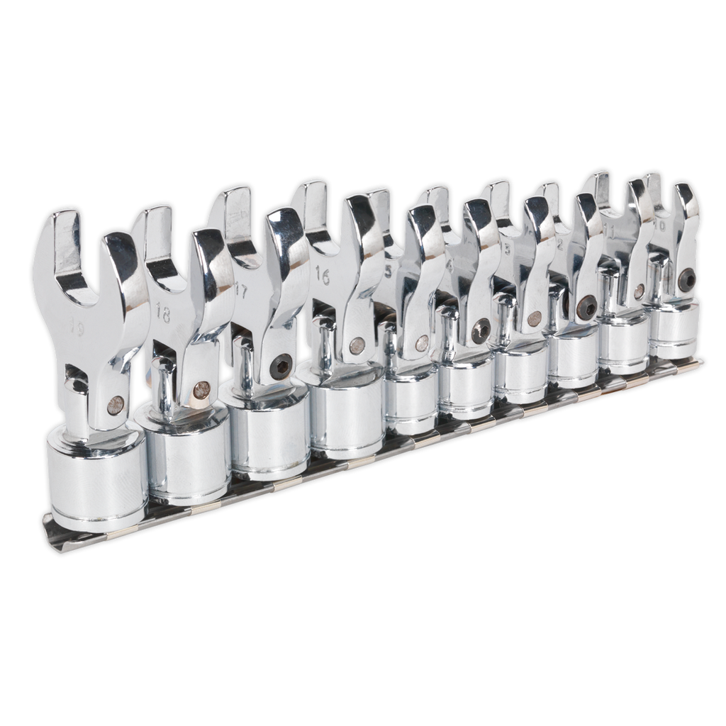 Flexible Crow's Foot Open-End Spanner Set 3/8"Sq Drive 10pc S01043