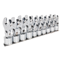 Flexible Crow's Foot Open-End Spanner Set 3/8"Sq Drive 10pc S01043