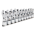 Flexible Crow's Foot Open-End Spanner Set 3/8"Sq Drive 10pc S01043