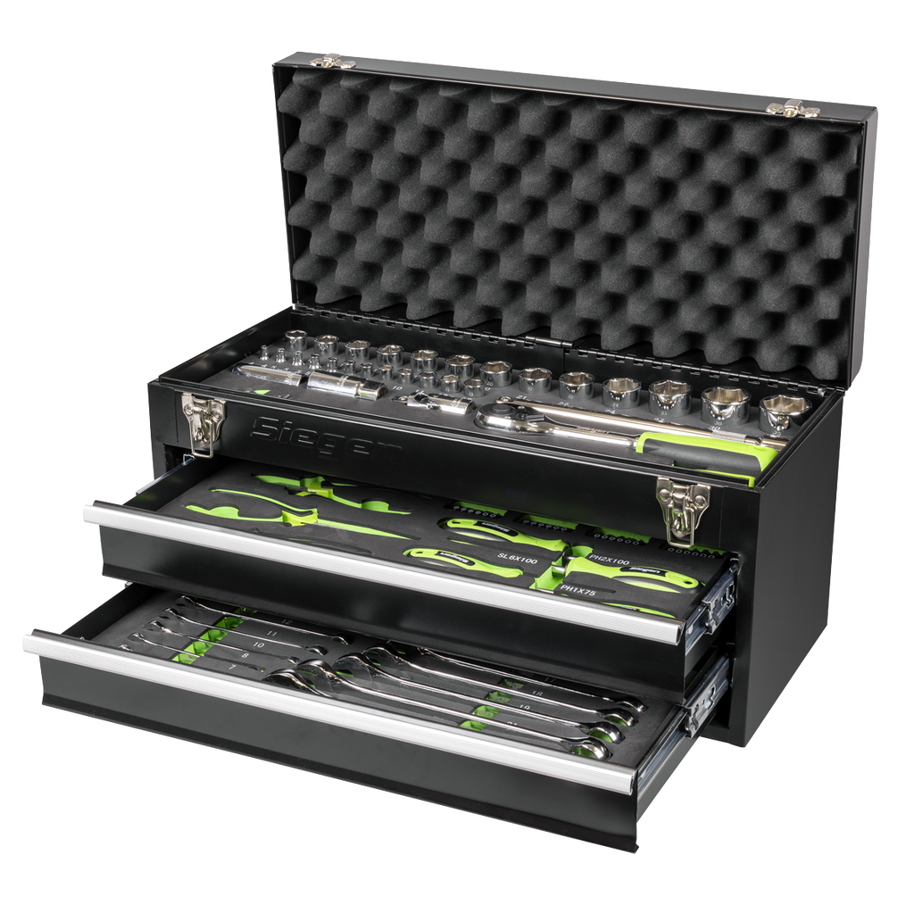 Portable Tool Chest 2 Drawer with Tool Kit 90pc S01055