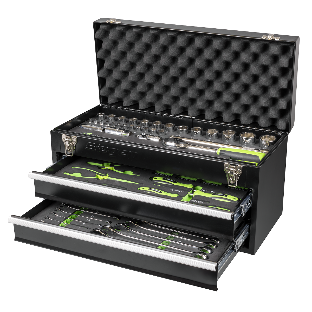 Portable Tool Chest 2 Drawer with Tool Kit 90pc S01055