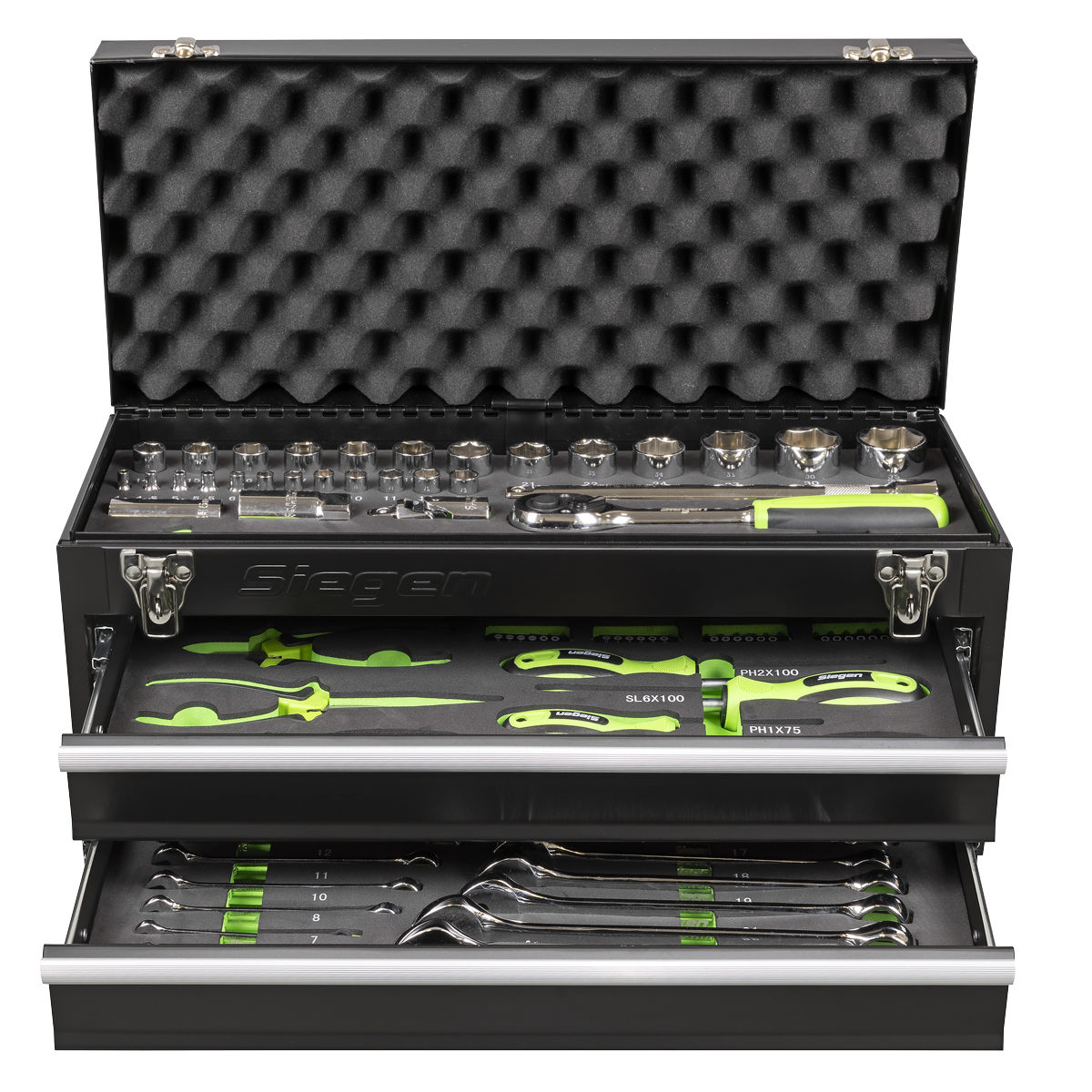 Portable Tool Chest 2 Drawer with Tool Kit 90pc S01055