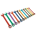 Multi-Coloured Combination Ratchet Spanner Set 12pc S01075