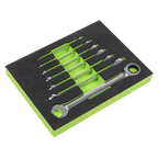 Combination Ratchet Spanner Set with Tool Tray 7pc S01142