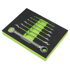 Combination Ratchet Spanner Set with Tool Tray 7pc S01142