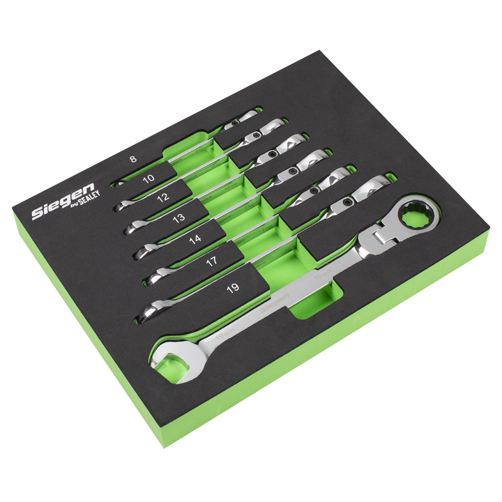 Combination Flexi-Head Ratchet Spanner Set 7pc S01143