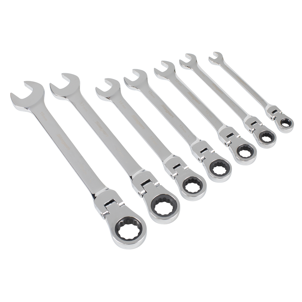 Combination Flexi-Head Ratchet Spanner Set 7pc S01143