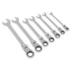 Combination Flexi-Head Ratchet Spanner Set 7pc S01143