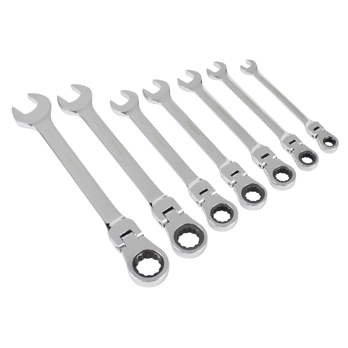 Combination Flexi-Head Ratchet Spanner Set 7pc S01143