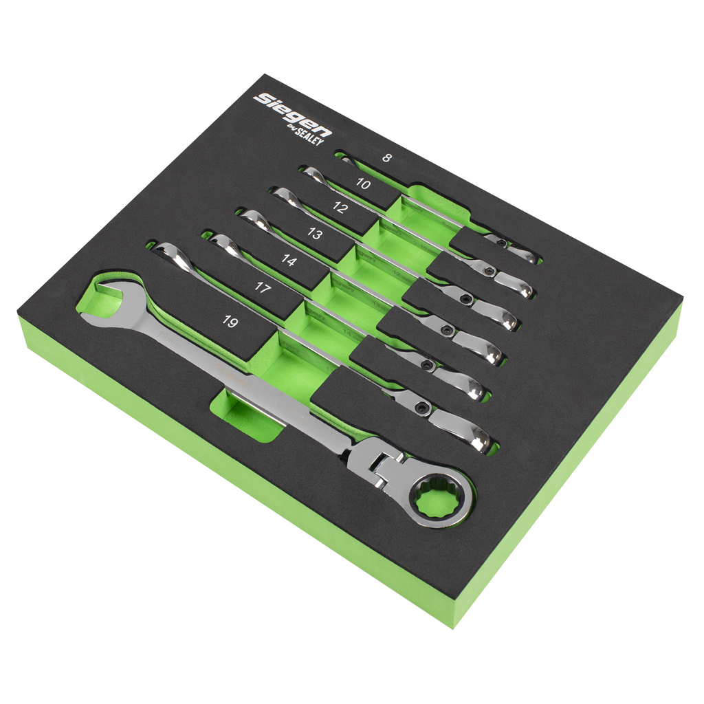 Combination Flexi-Head Ratchet Spanner Set 7pc S01143