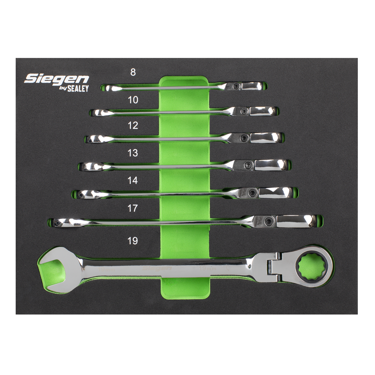 Combination Flexi-Head Ratchet Spanner Set 7pc S01143