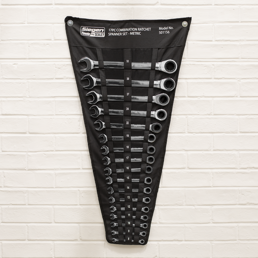 Combination Ratchet Spanner Set 17pc S01156