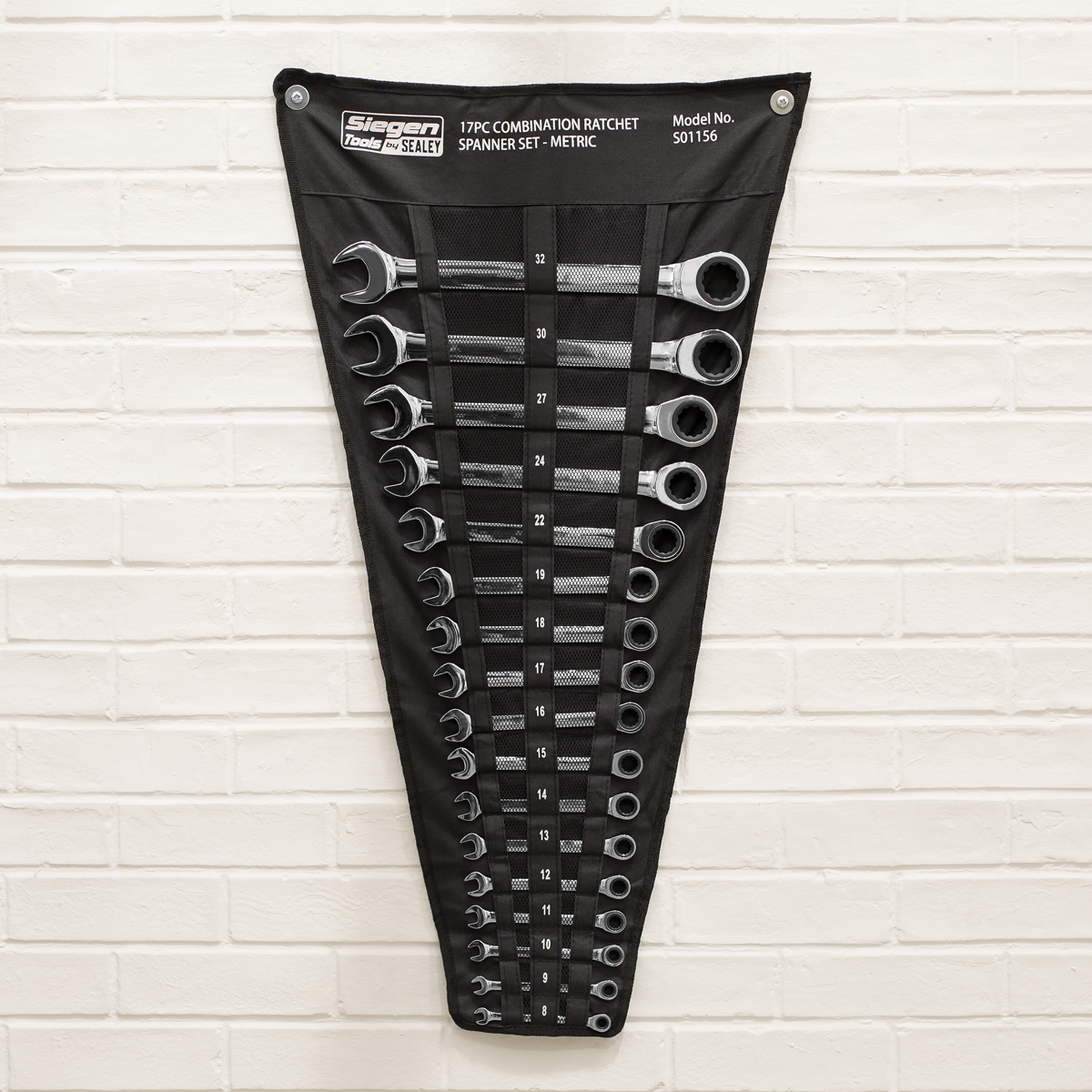 Combination Ratchet Spanner Set 17pc S01156