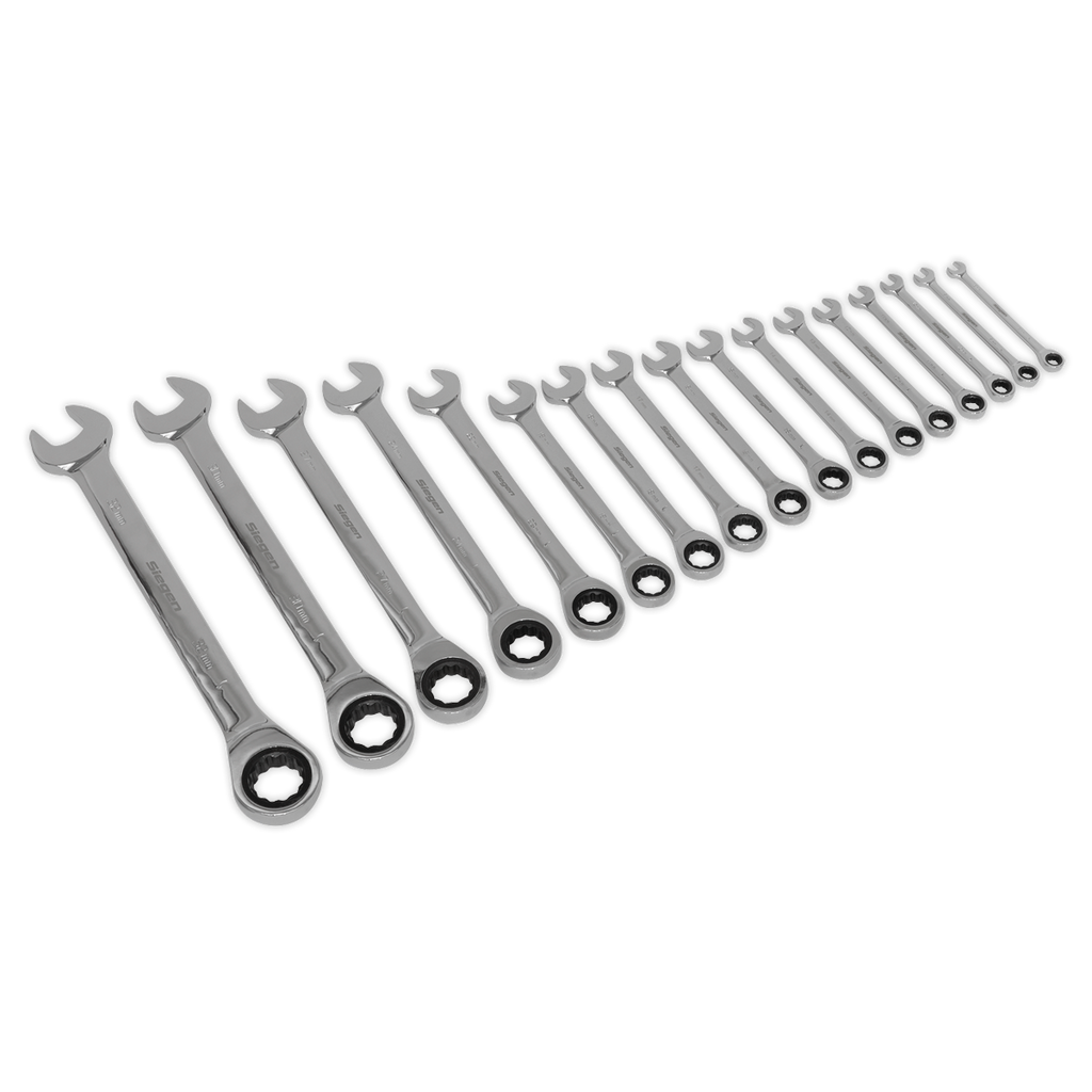 Combination Ratchet Spanner Set 17pc S01156