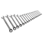 Combination Ratchet Spanner Set 17pc S01156