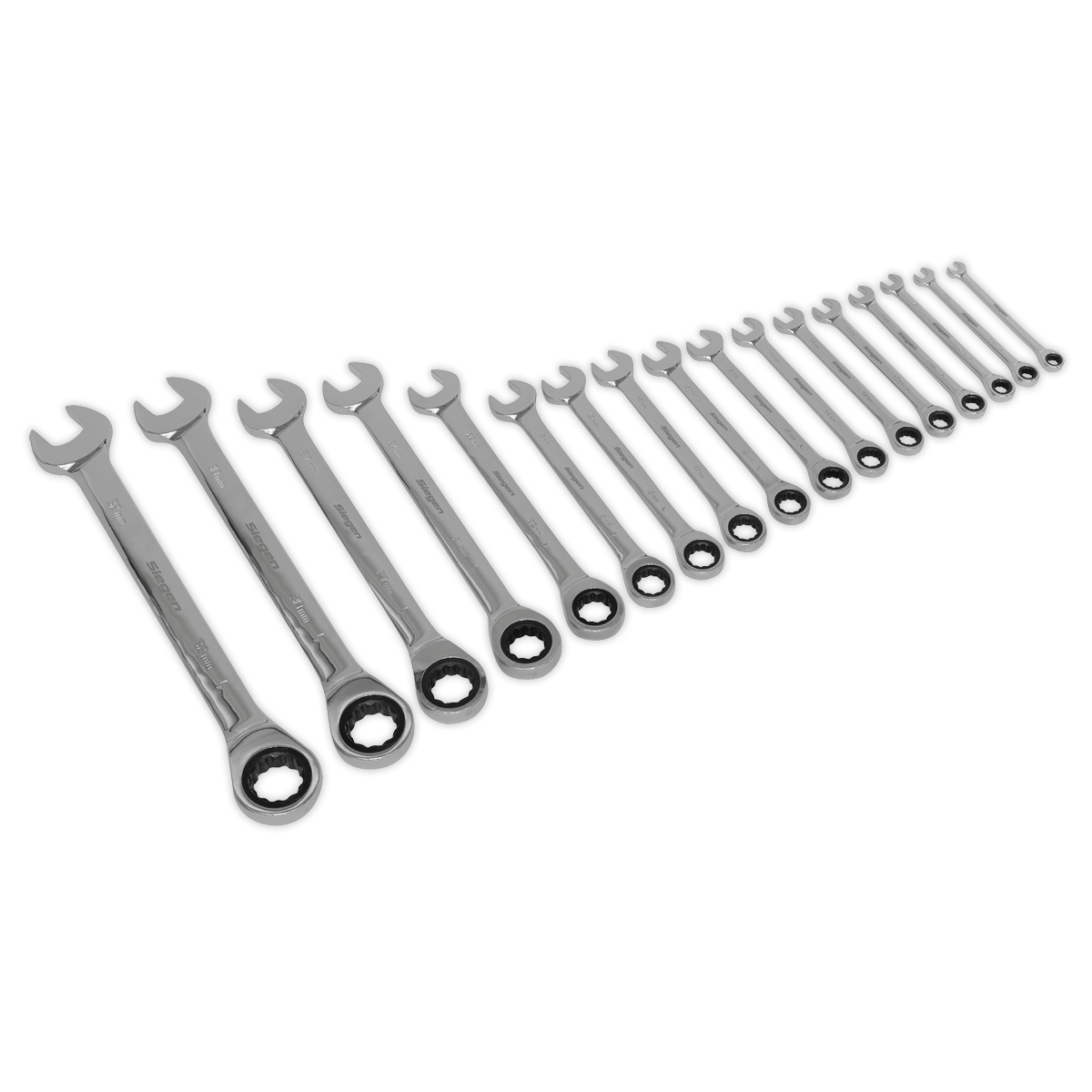 Combination Ratchet Spanner Set 17pc S01156