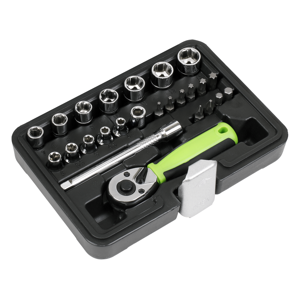 Socket Set 1/4"Sq Drive 25pc S01233