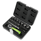 Socket Set 1/4"Sq Drive 25pc S01233