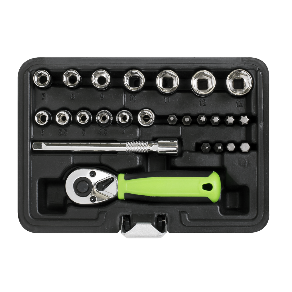 Socket Set 1/4"Sq Drive 25pc S01233