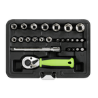Socket Set 1/4"Sq Drive 25pc S01233