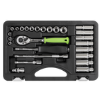 Socket Set 1/4"Sq Drive 26pc S01234