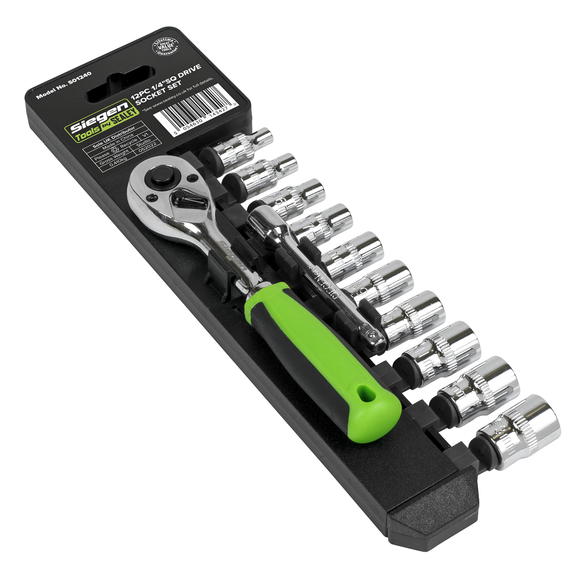 Socket Set 1/4"Sq Drive 12pc S01240