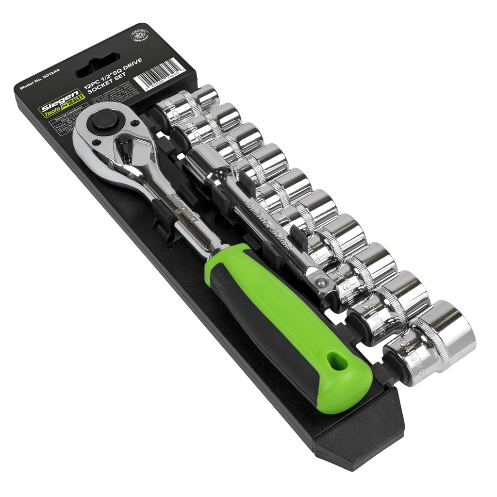 Socket Set 1/2"Sq Drive 12pc S01244