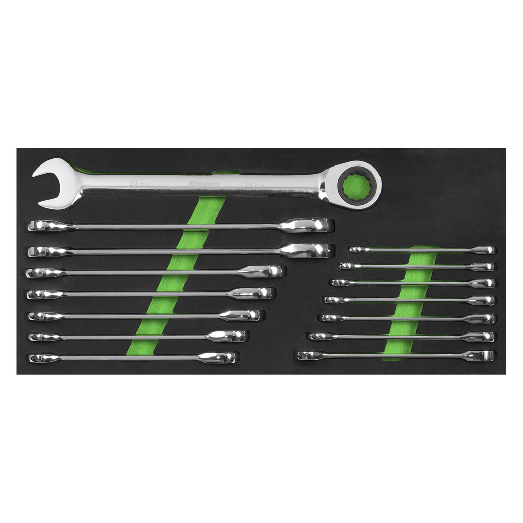 Combination Ratchet Spanner Set 15pc S01247
