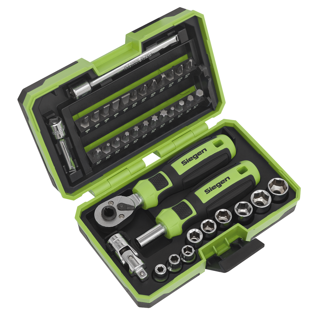 Socket & Bit Set 1/4"Sq Drive 38pc S01255