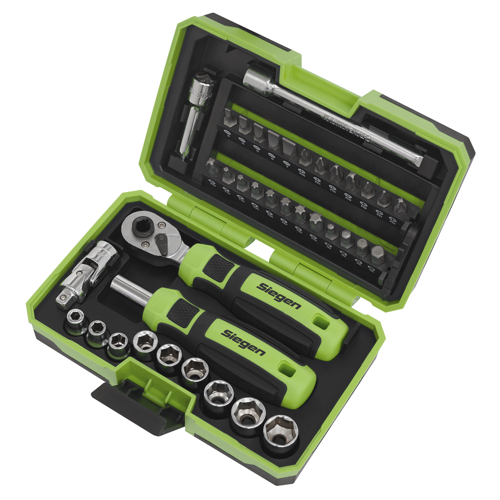 Socket & Bit Set 1/4"Sq Drive 38pc S01255