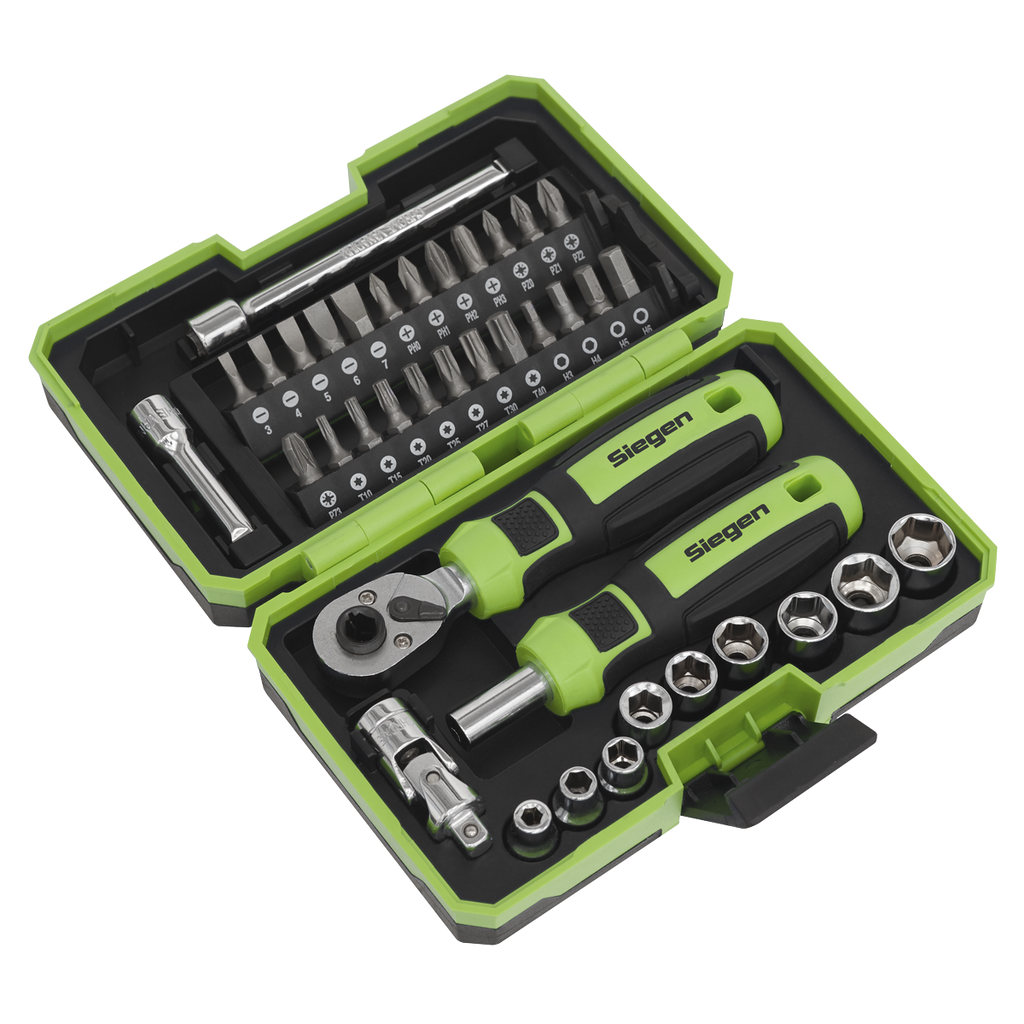 Socket & Bit Set 1/4"Sq Drive 38pc S01255
