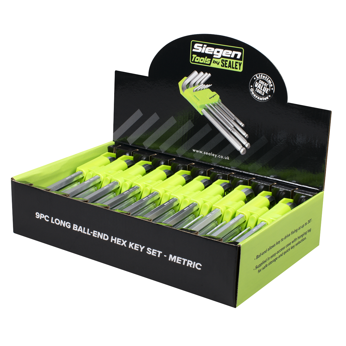 Long Ball-End Hex Key Set 9pc - Display Box of 10 S01263