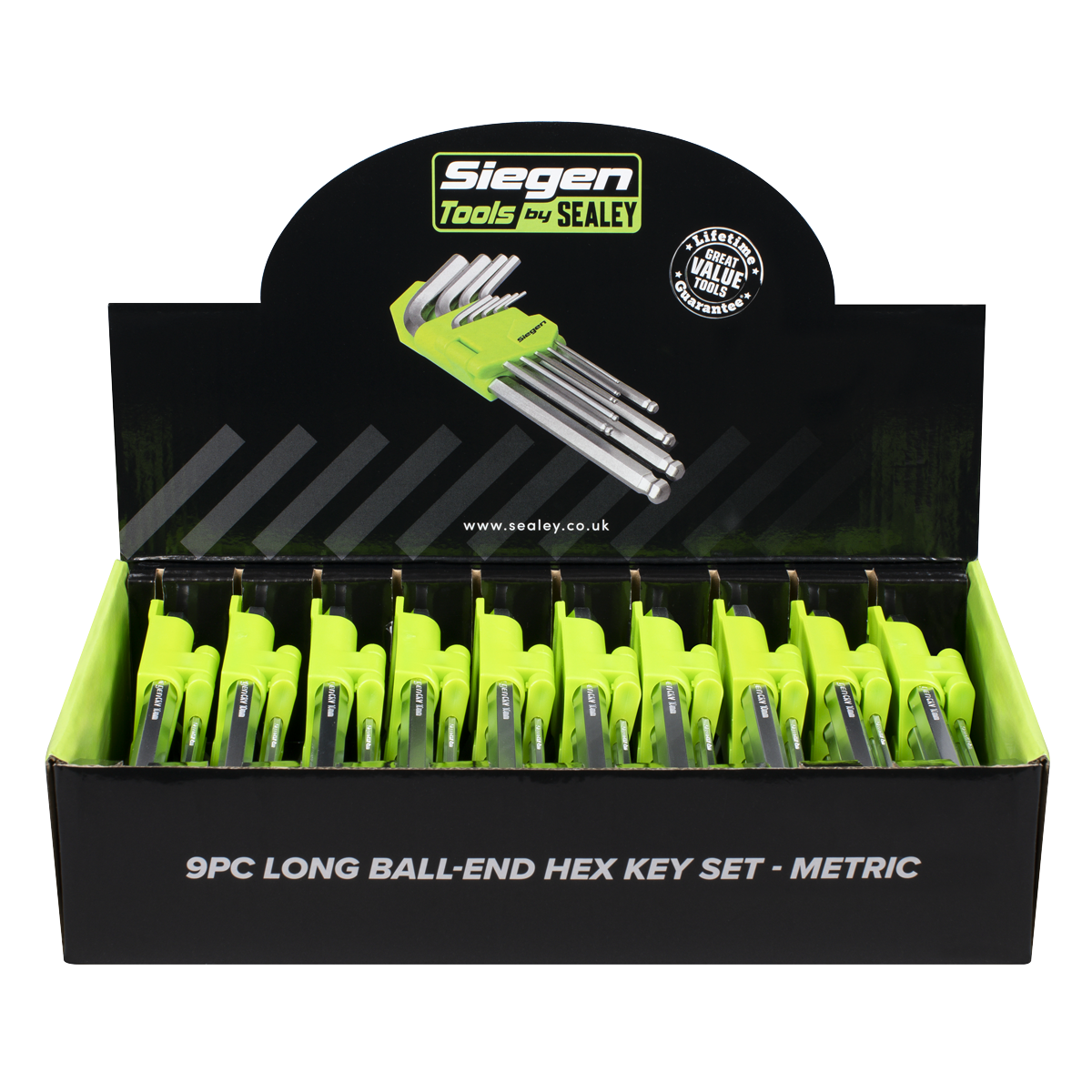 Long Ball-End Hex Key Set 9pc - Display Box of 10 S01263