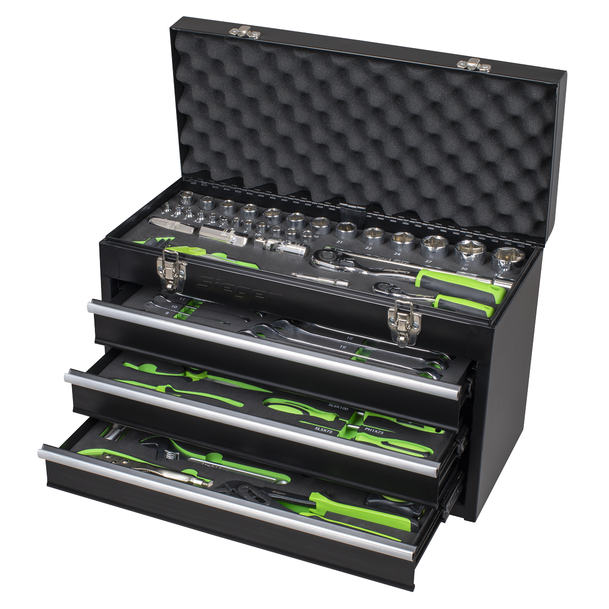 Portable Tool Chest 3 Drawer with 98pc Tool Kit S01266