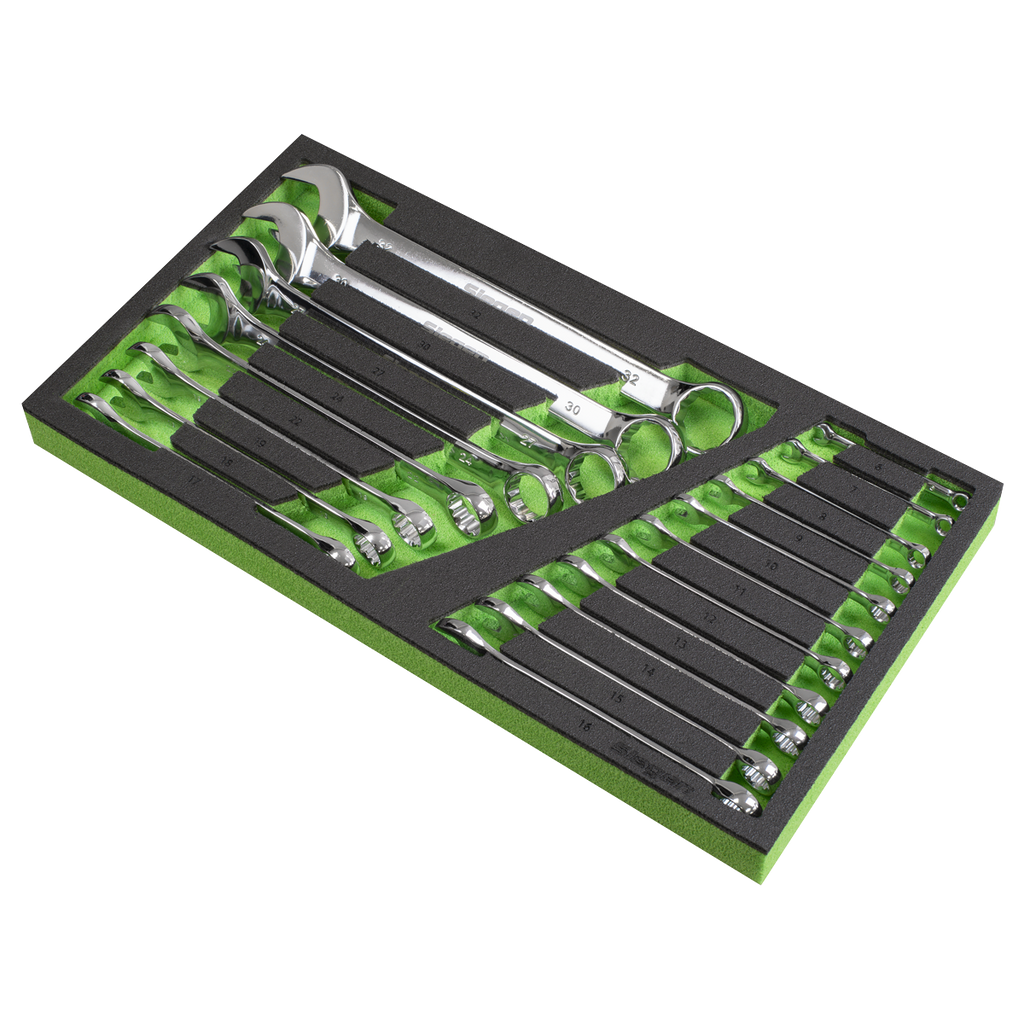 Combination Spanner Set with Tool Tray 19pc S01272