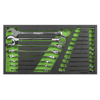 Combination Spanner Set with Tool Tray 19pc S01272