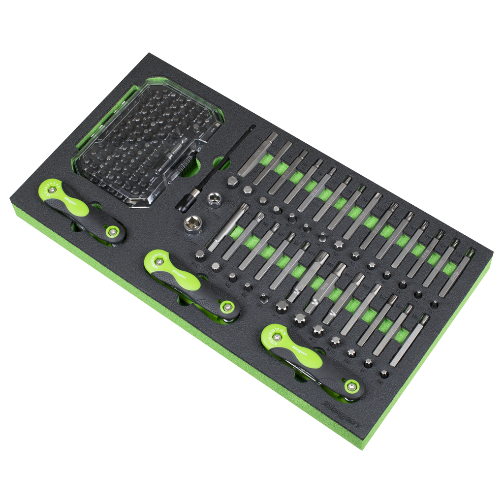 Specialised Bit Set & Folding Hex Keys with Tool Tray 170pc S01275