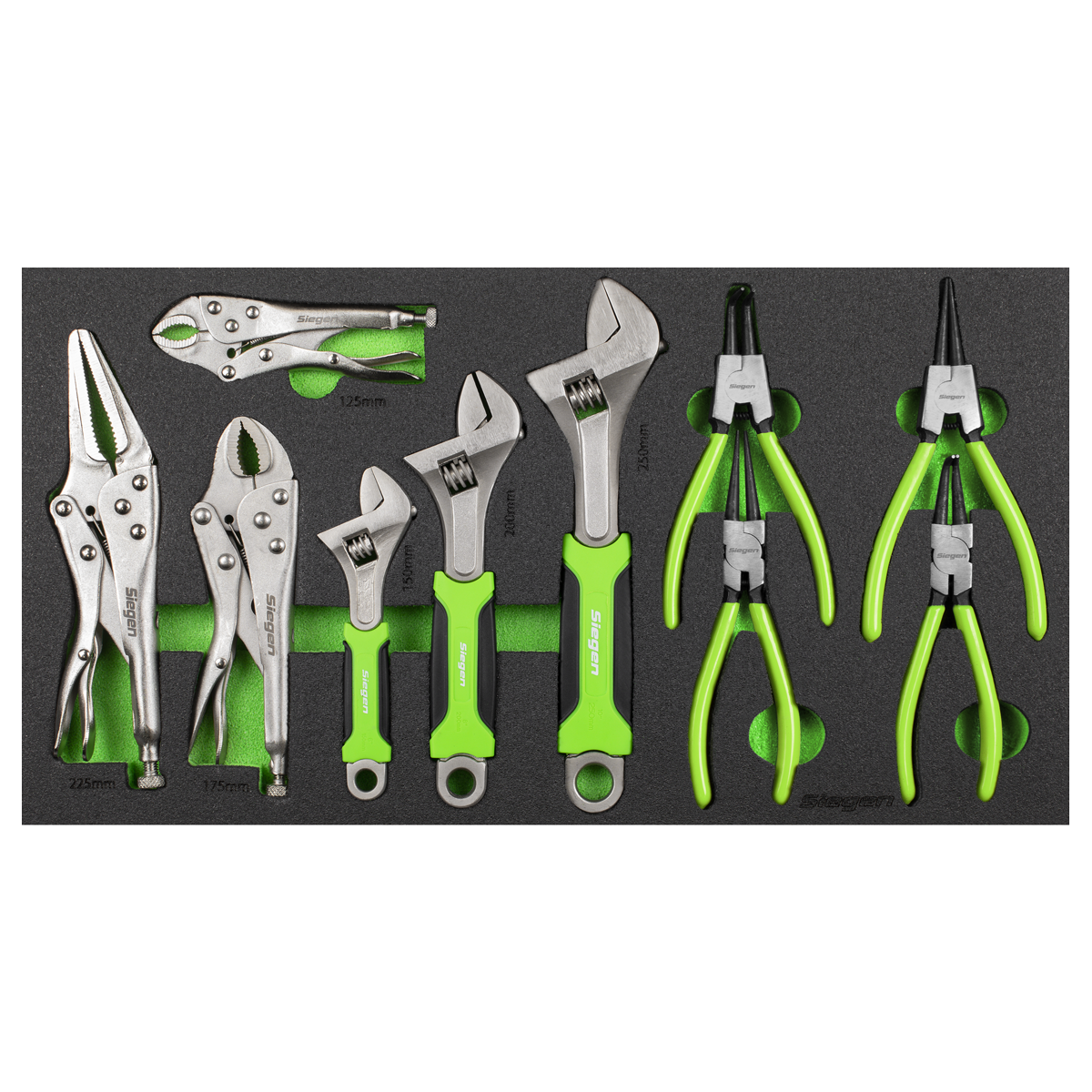 Adjustable Wrench & Pliers Set with Tool Tray 10pc S01278