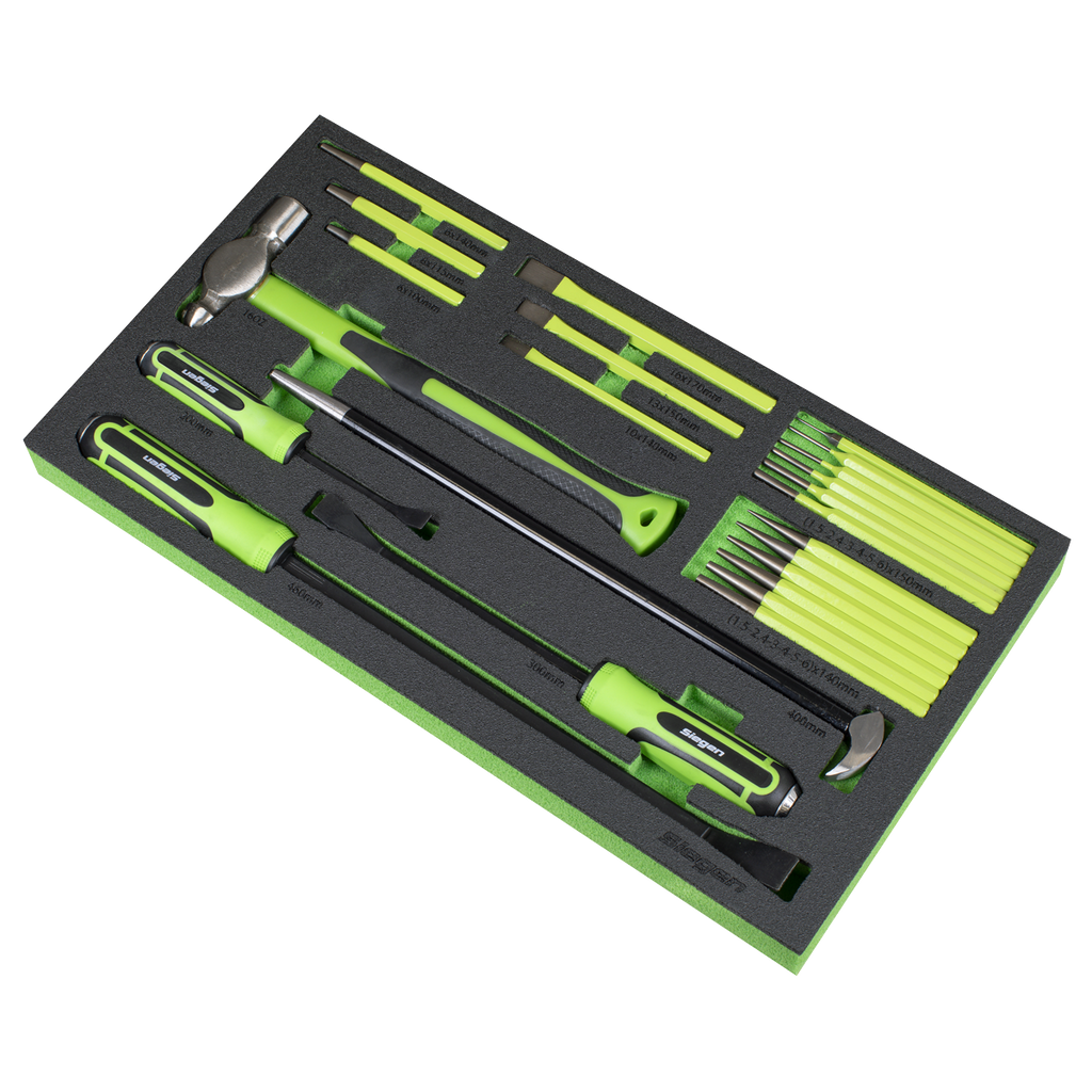 Pry Bar, Hammer & Punch Set with Tool Tray 23pc S01279