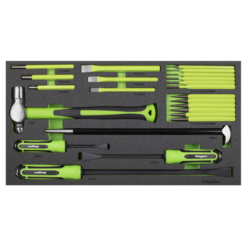 Pry Bar, Hammer & Punch Set with Tool Tray 23pc S01279
