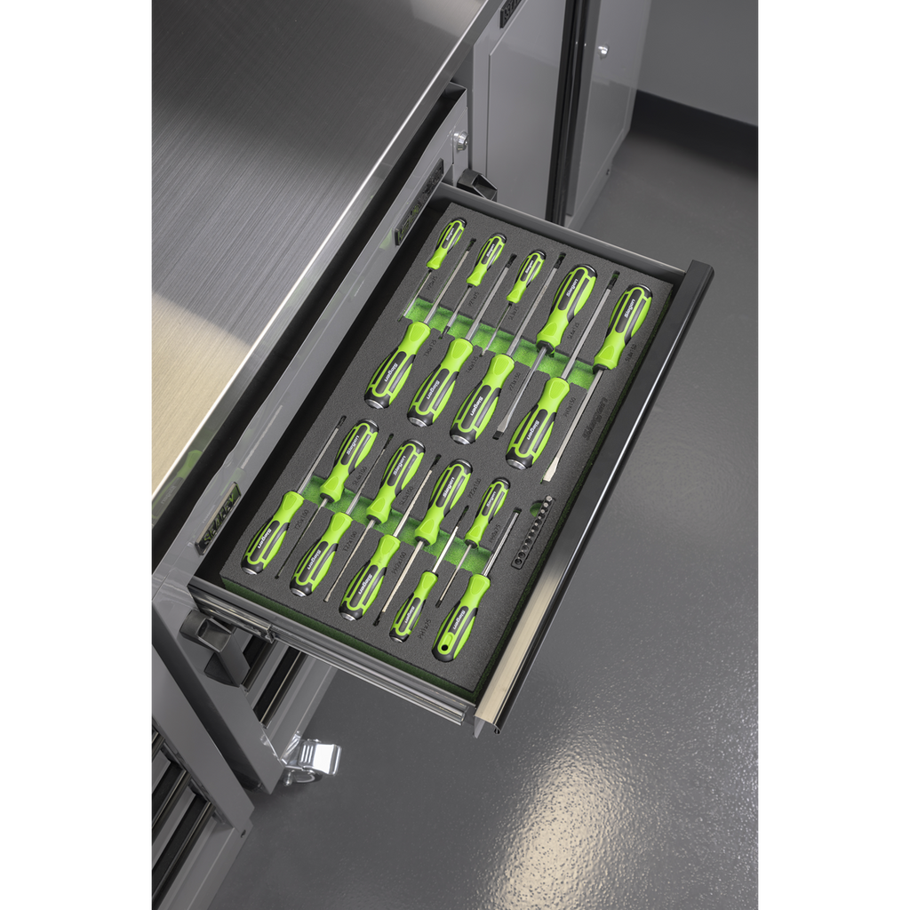 Hammer-Thru Screwdriver, Bit Driver & Bit Set with Tool Tray 28pc S01281