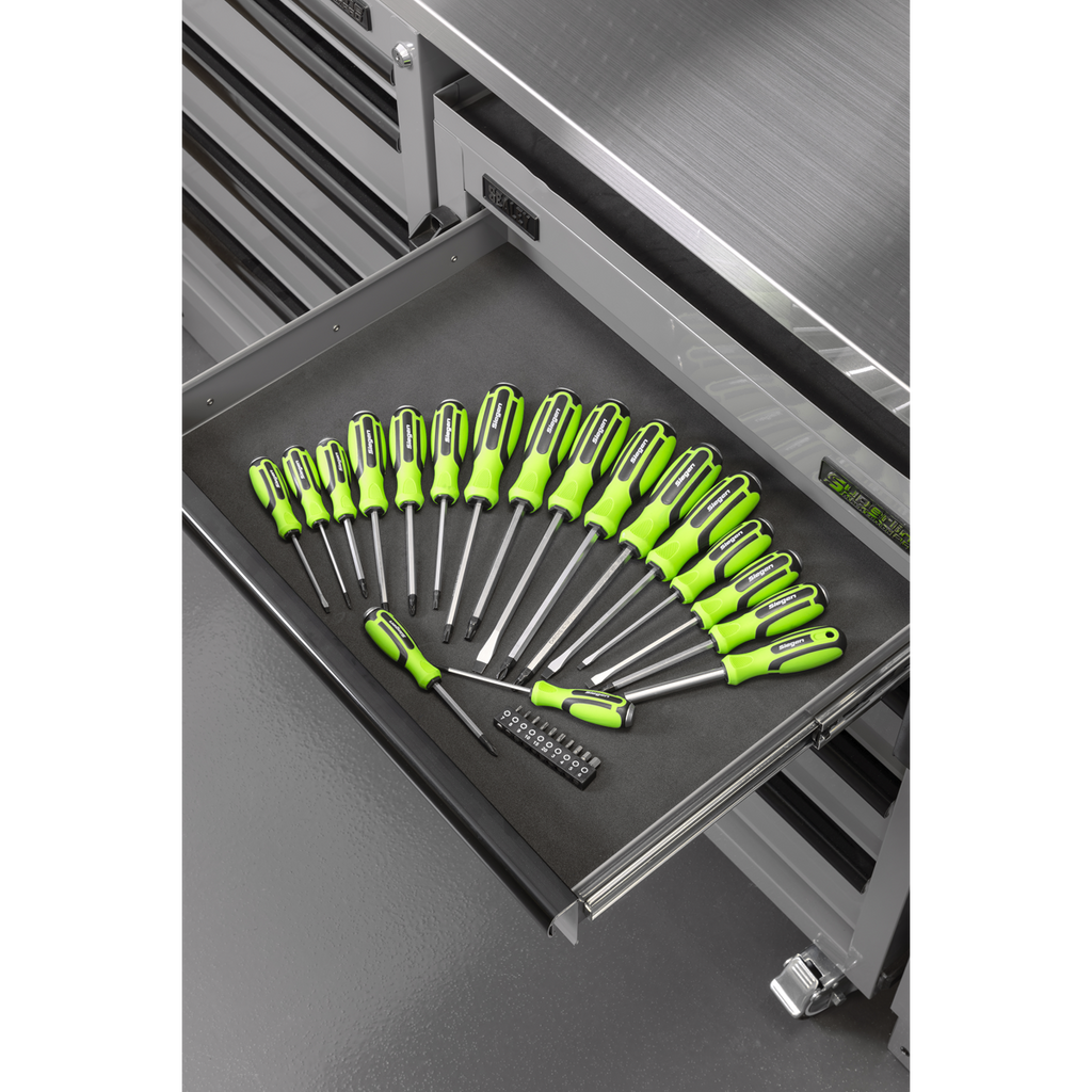 Hammer-Thru Screwdriver, Bit Driver & Bit Set with Tool Tray 28pc S01281