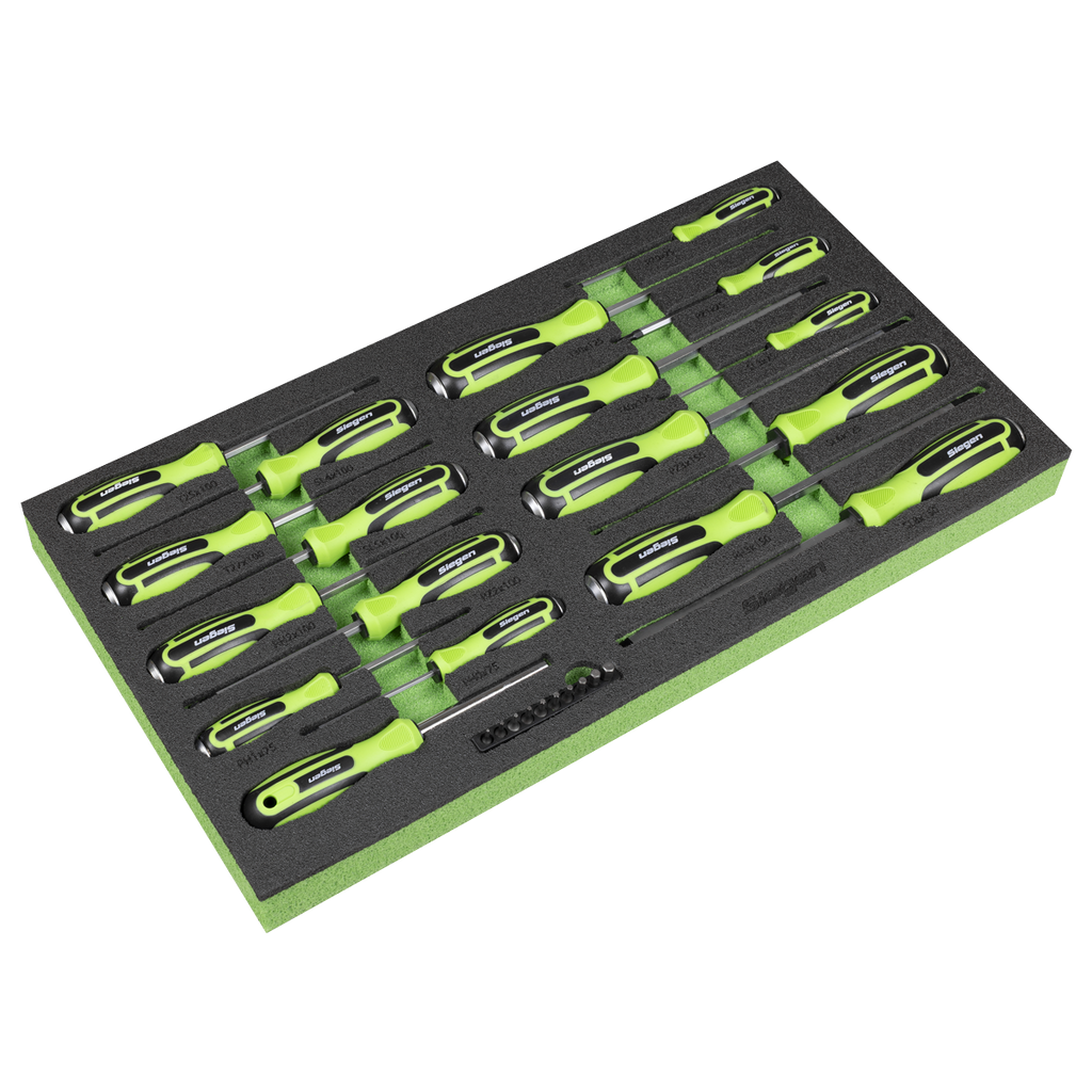 Hammer-Thru Screwdriver, Bit Driver & Bit Set with Tool Tray 28pc S01281